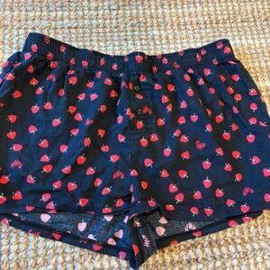 pink strawberry pj shorts
